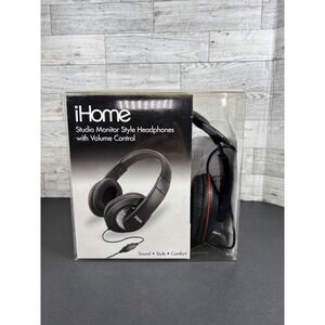 2010 IHOME IB40 studio monitor style headphones with volume control NIB‎